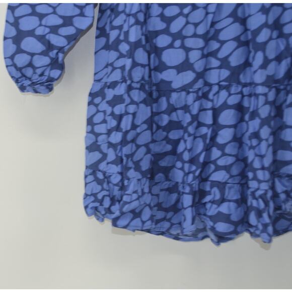 Loft Petite Women Blue Dress XSP Petites Cheetah Print Spot - Picture 7 of 13